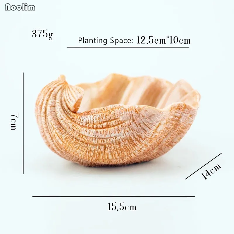 Shell with hole Креативное моделирование в форме ракушки смолы цветочный горшок личность горшки сад суккулент горшки для растений горшок домашний декор для рабочего стола - Цвет: Shell with hole