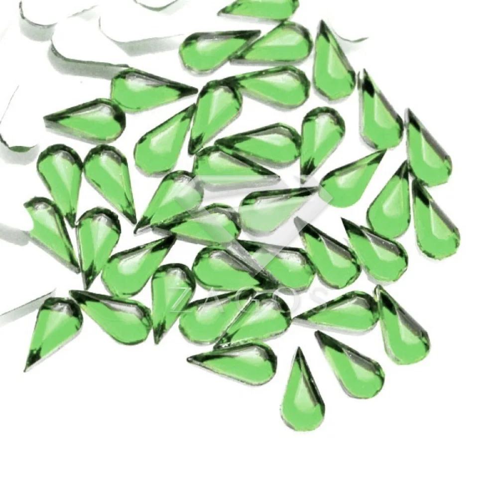 Peridot 1000 шт Акриловые 3 мм каплевидные стразы с плоской обратной поверхностью 12 цветов без горячей фиксации 3D Декор ногтей украшения оптом AF0011 - Цвет: Peridot