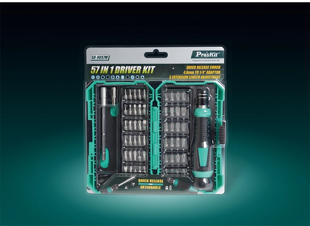 Pro'Skit 57 в 1 Набор отверток SD-9857M прецизионные отвертки биты электронные биты удлинитель биты адаптер ремонт ручной инструмент