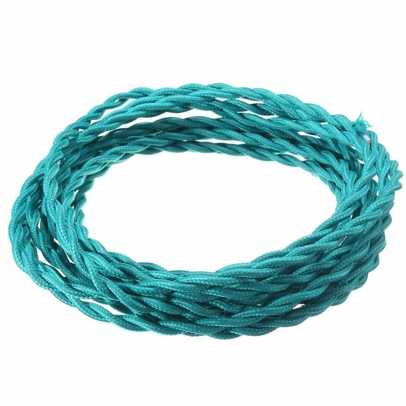 cyan 100 м винтажный 2 ядра 0,75 мм Многоцветный Плетеный тканевый кабель гибкий электрический светильник ing шнур для подвесной светильник - Цвет: cyan
