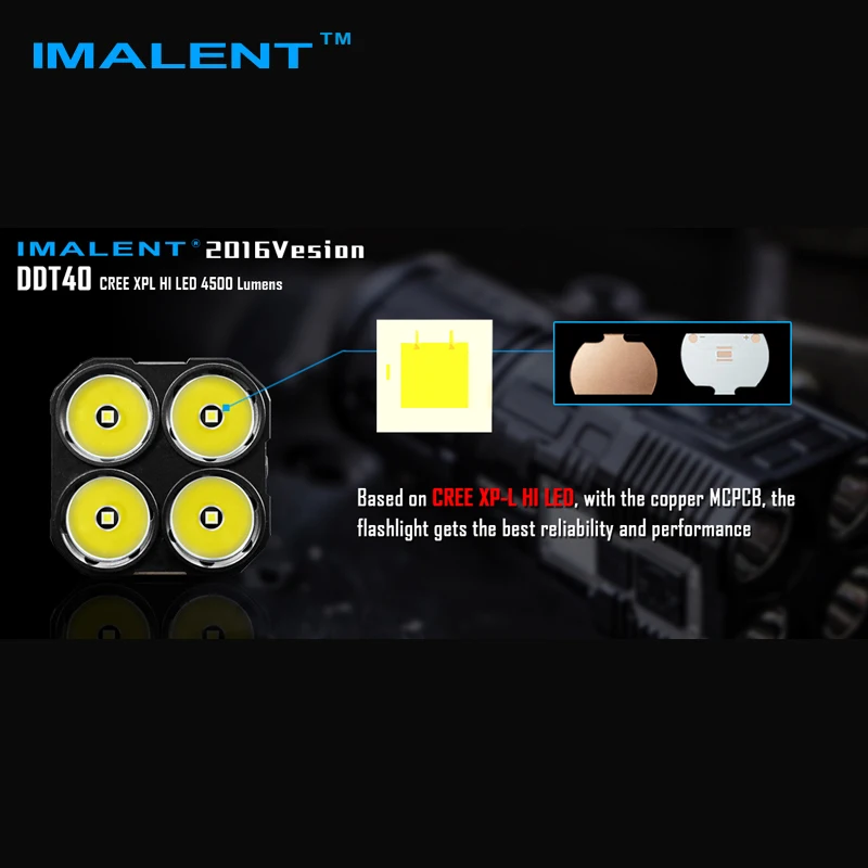 Новый IMALENT DDT40 OLED Intelligence Сенсорный CREE XPL ПРИВЕТ LED Прожектор 4500 Люмен Фонарик с 4 2600