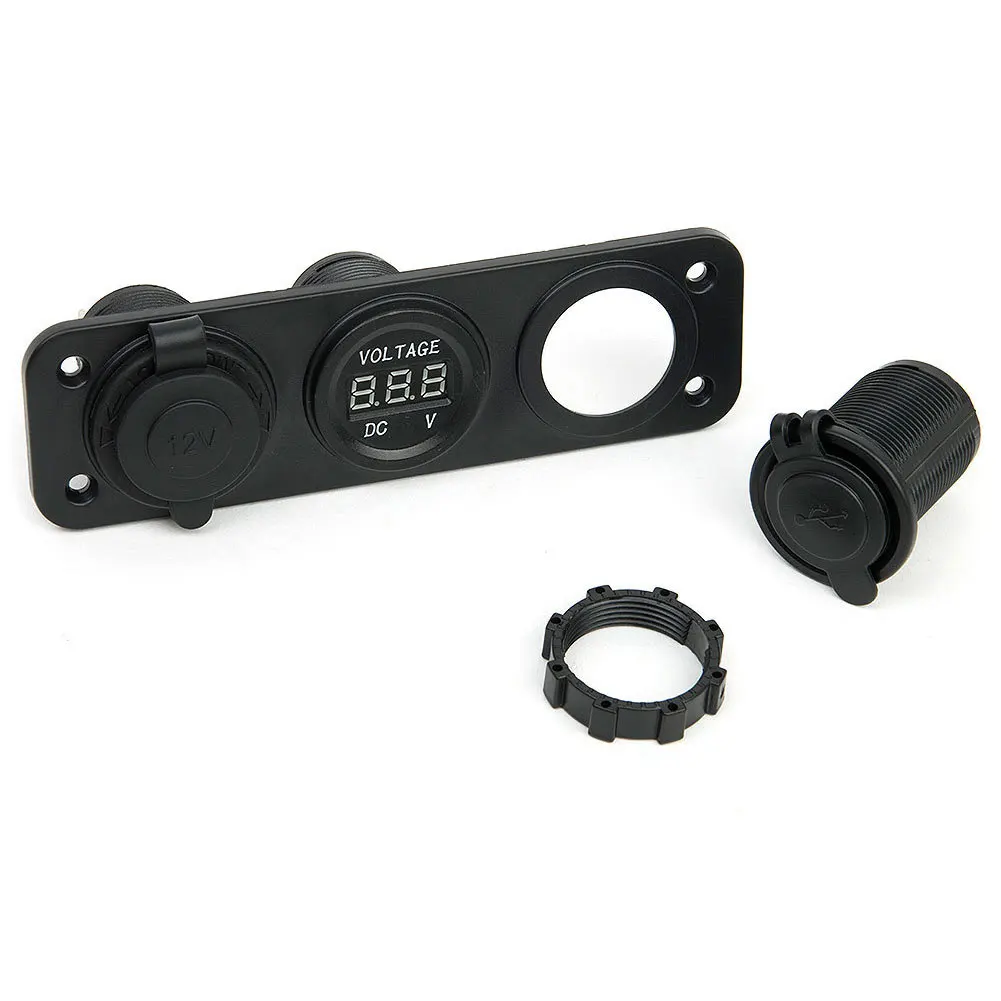 Универсальный с двойным портом USB Панель гнездо адаптера питания автомобильный