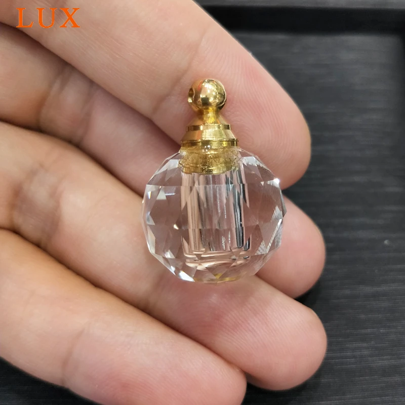 LUX Cut натуральные Кристальные Гранёные камни камень подвеска в виде бутылочки парфюма середины века Винтажные Ювелирные изделия эфирное масло колье аромараспылитель