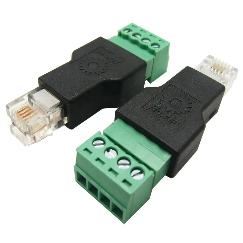 5 шт. RJ11 к винтовой терминальный адаптер штекер 4 Pin разъем Сплиттер для CCTV DVR