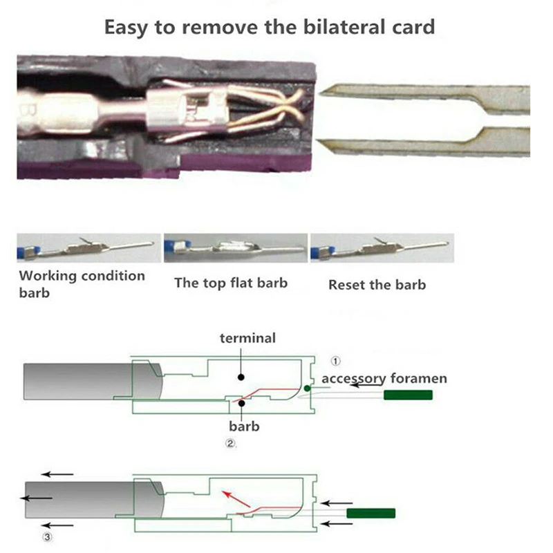 21 шт. инструмент для удаления клемм автомобильных проводов соединитель проводки