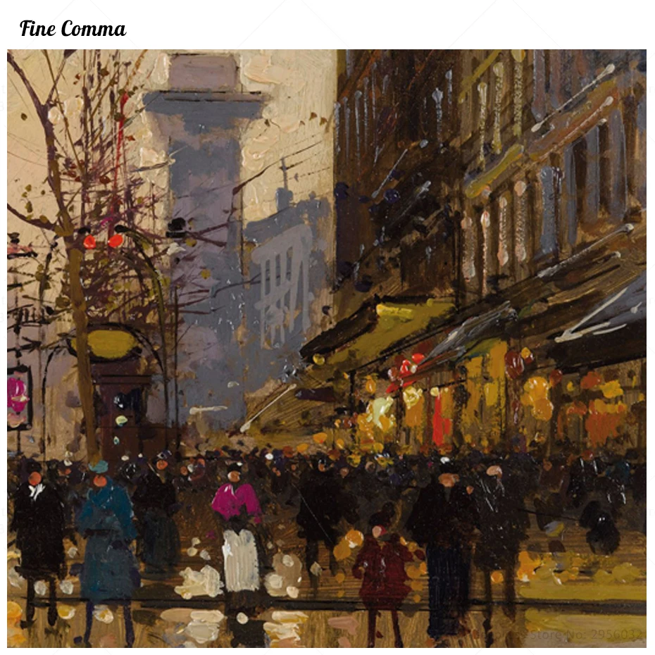 Grand Boulevards от Edouard Leon Cortes ручная роспись Картина маслом Реплика на холсте | Дом и сад