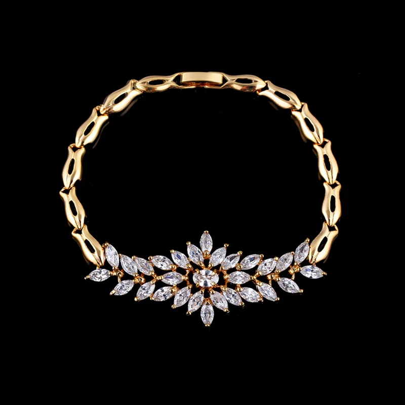 ThreeGraces Летний стиль золотой цвет цепочка много цветов кубический цирконий