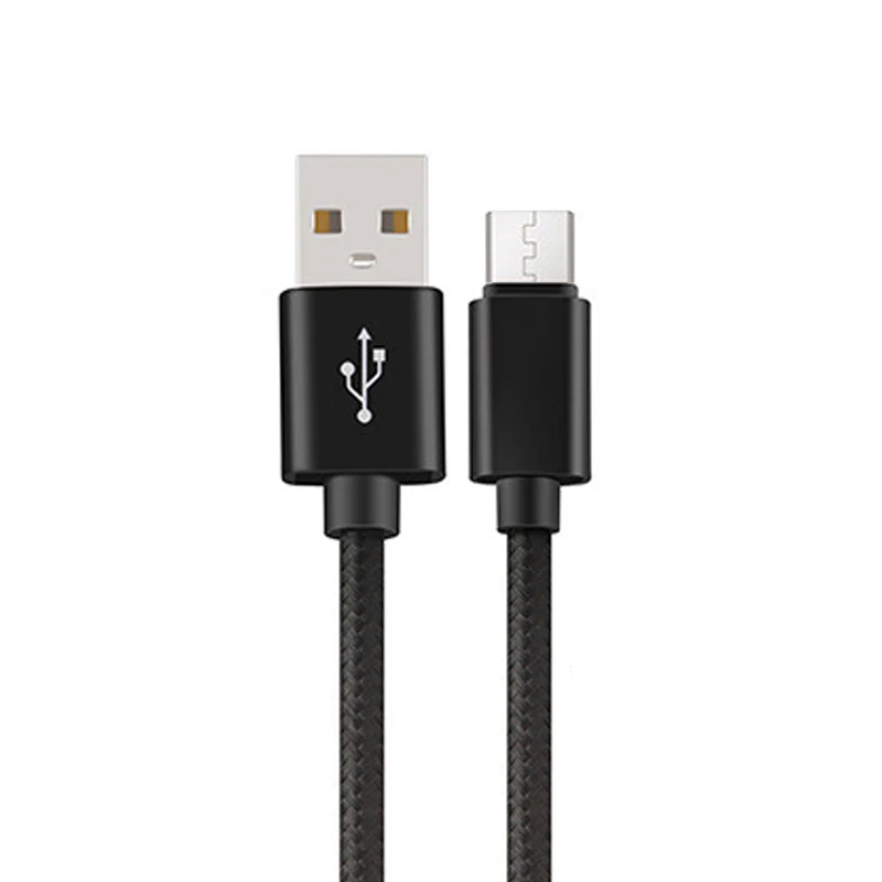 Черный Нейлоновый Кабель Micro-USB в оплетке 3.1A Быстрая зарядка данных зарядное устройство microusb шнур для samsung Xiaomi htc Android телефон кабели 1 м 2 м 3 м - Цвет: Черный