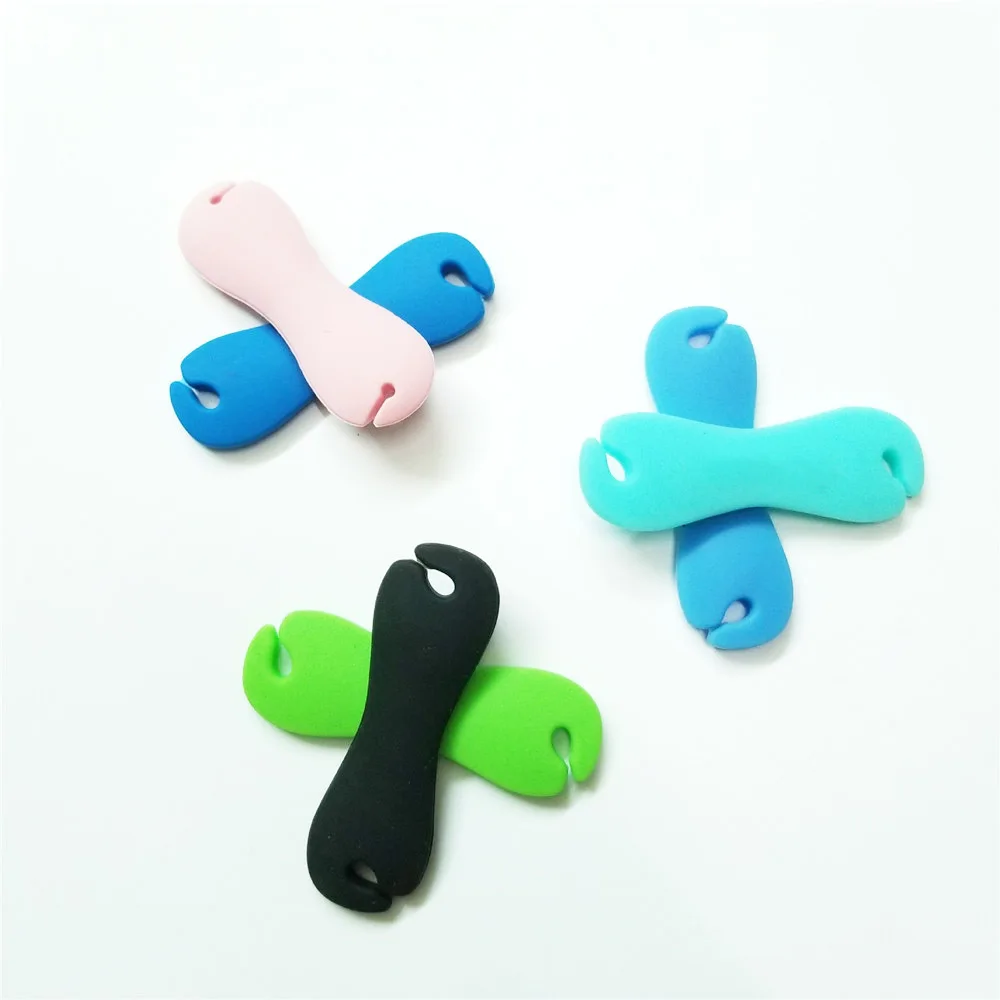 3pcs Bone Shape Design Cable Winder Earphone Protector Desk Set USB CableWire Organizer Cable Holder School Office Accessories