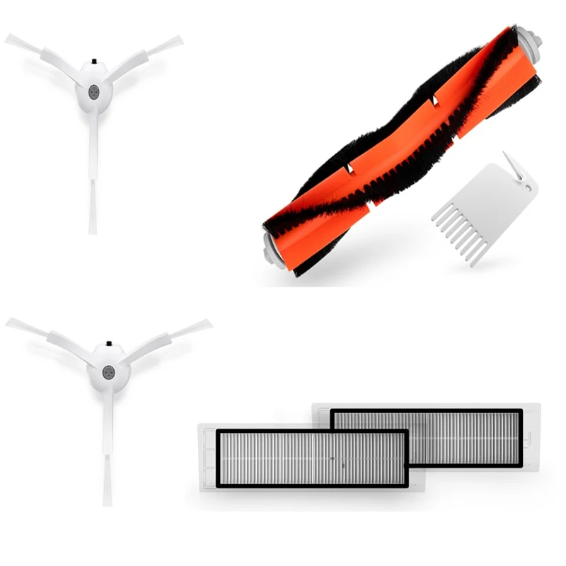 Оригинальная вакуумная часть Xiaomi, HEPA фильтр, основная щетка, инструмент для чистки, боковая щетка для пылесоса mijia/roborock
