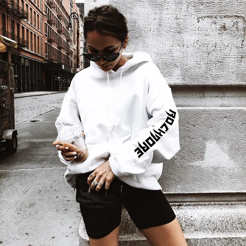 2019 Новинка весна осень Женская толстовка с принтом буквы длинным рукавом