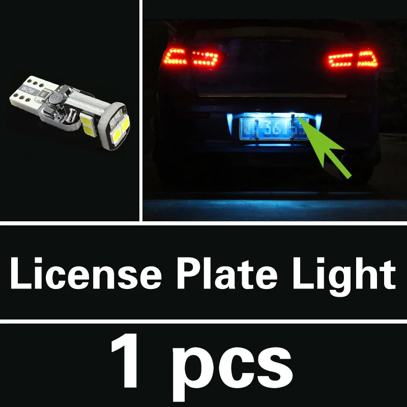 License Plate Light VENDY 1 шт. светодиодный светильник для- Chevrolet Impala для заднего тормоза зазор номерного знака Лампа T20 W21W W21/5 W 7443 W5W - Испускаемый цвет: License Plate Light