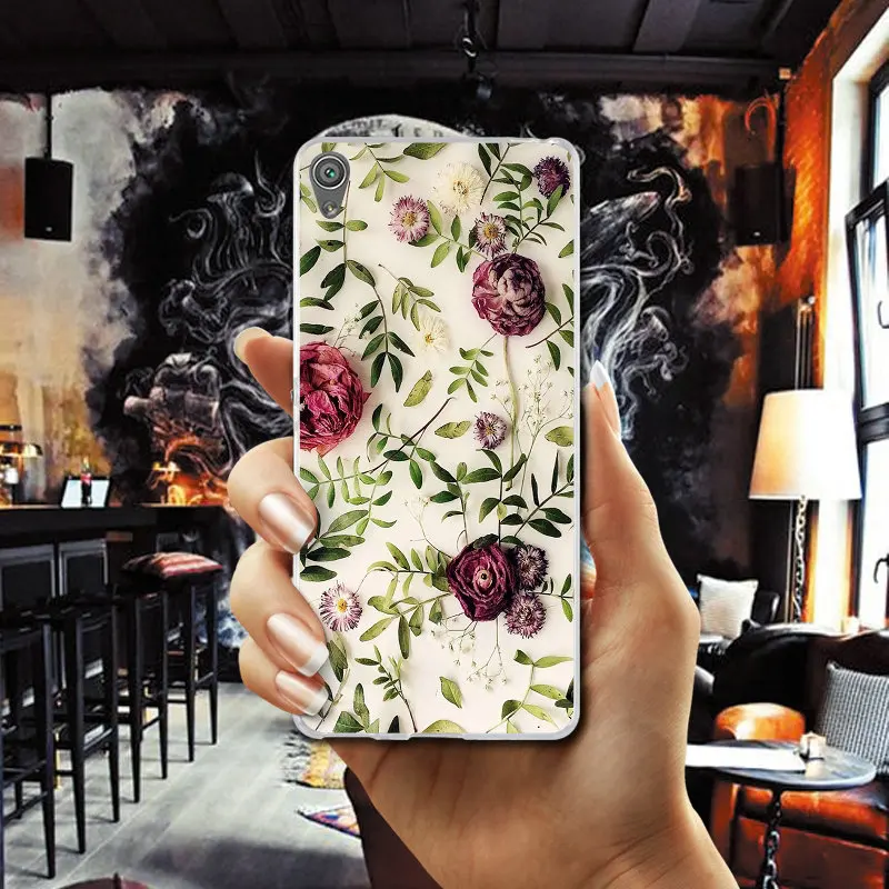 Beautiful Pink Cute Floral Silicone Soft Phone Case for Sony Xperia M2 M4 M5 E3 E5 T3 X XA1 XZ Z Z1 Z2 Z3 Z4 Z5 Compact Shell |