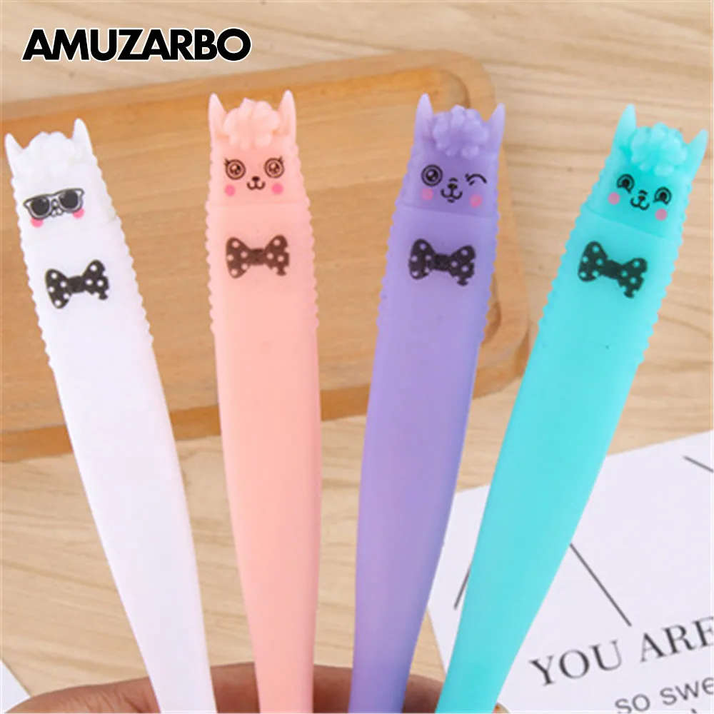 1 шт. рисунок из мультфильма креативное Альпака выражение бантик гелевая ручка