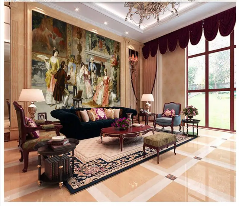 

3D wall murals wallpaper custom picture mural Palace Oil Painting Hotel Mural background wall murals living room wallpaper decor