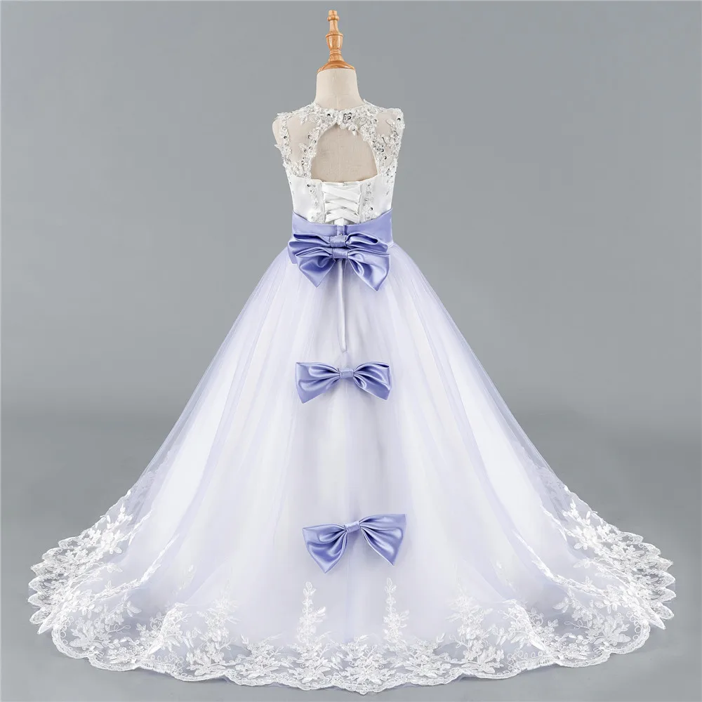 Синие платья для девочек с цветами на свадьбу бальное платье рукавами крылышками