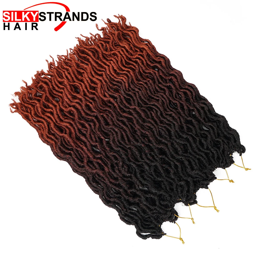 Ombre Faux Locs Curly Crochet Hair 20inch 24 strands/pack Dread Locks Synthetic Crochet Braids Hair Extensions