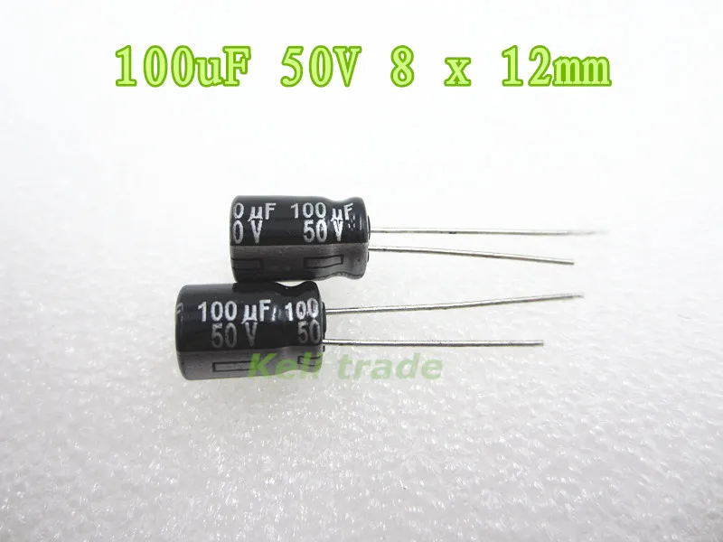 

200PCS 100UF 50V 8X12 Aluminum Electrolytic Capacitor 100uf/50V