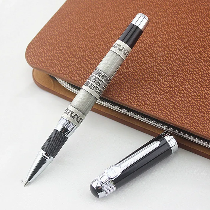 

jinhao 189 Bronze Old silver Metal Emboss China tripod gift piece Trim 0.7mm Rollerball Pen