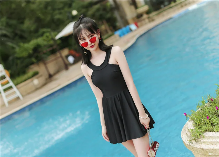 High Neck Beach Dress Female Backless Swimwear Bathing Suit For Women Ruffle Swimsuit Ladies Sexy One Piece Swim Wear Women