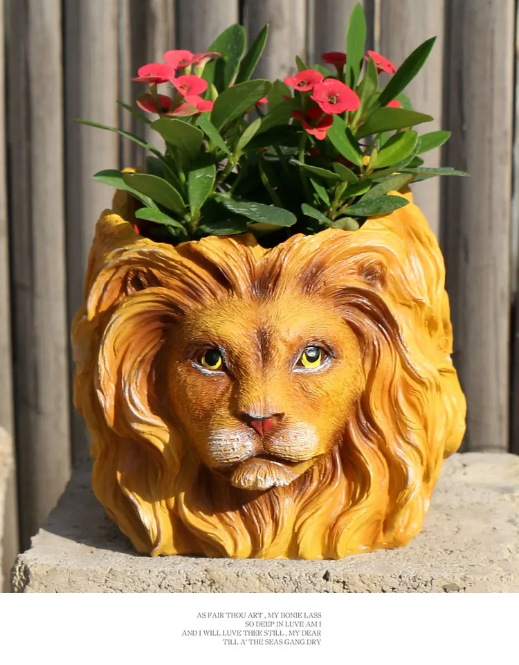 Зеленый цветочный горшок с головой животного Галактическое дерево домашний сад