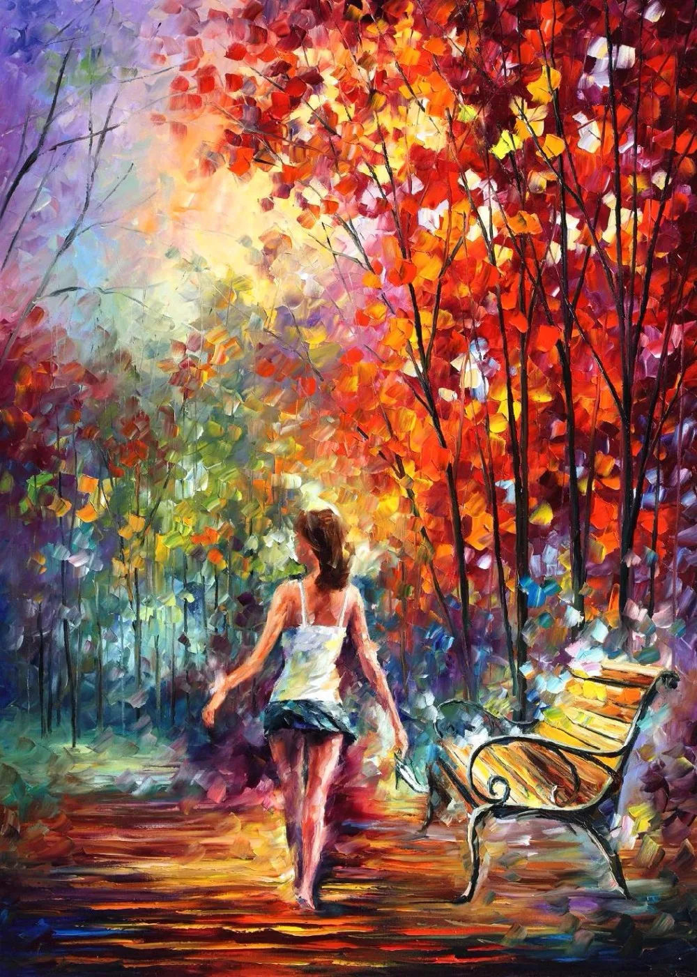 

Abstract Painting girl barefooted stroll Landscapes oil paintings Canvas Modern Fine Art High quality Hand painted wall decor