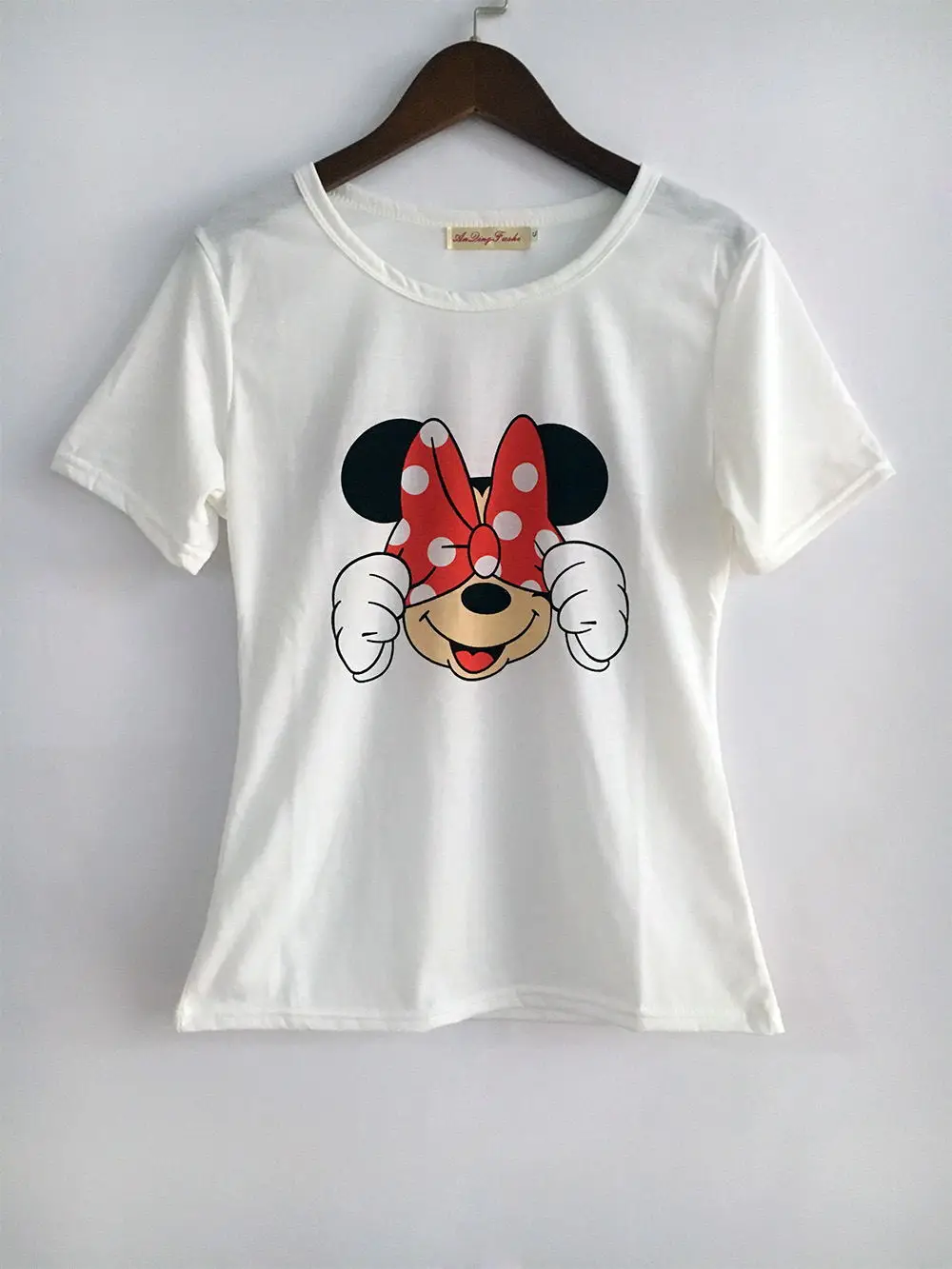 Новая модная летняя футболка для женщин с мультяшным принтом круглый вырез