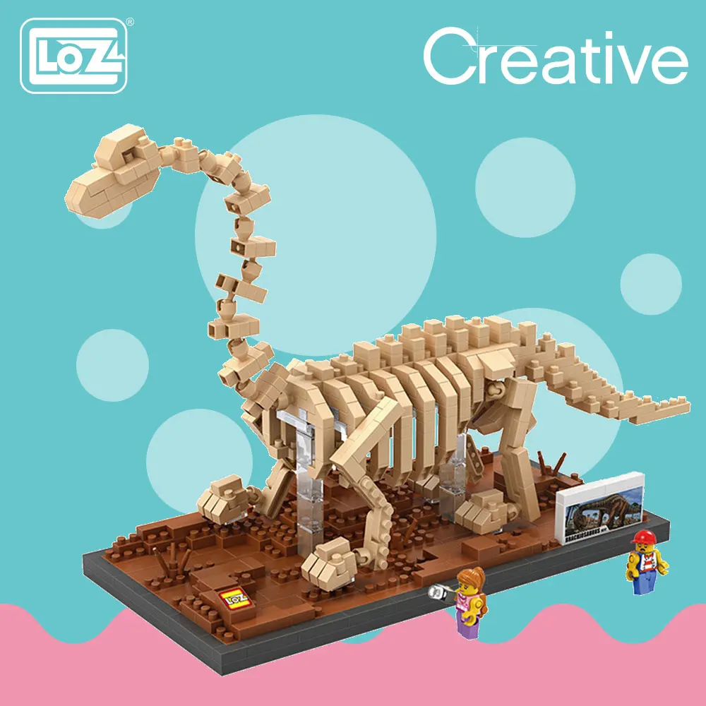 LOZ алмазные блоки Скелет Брахиозавра ископаемые динозавра модель фигурки