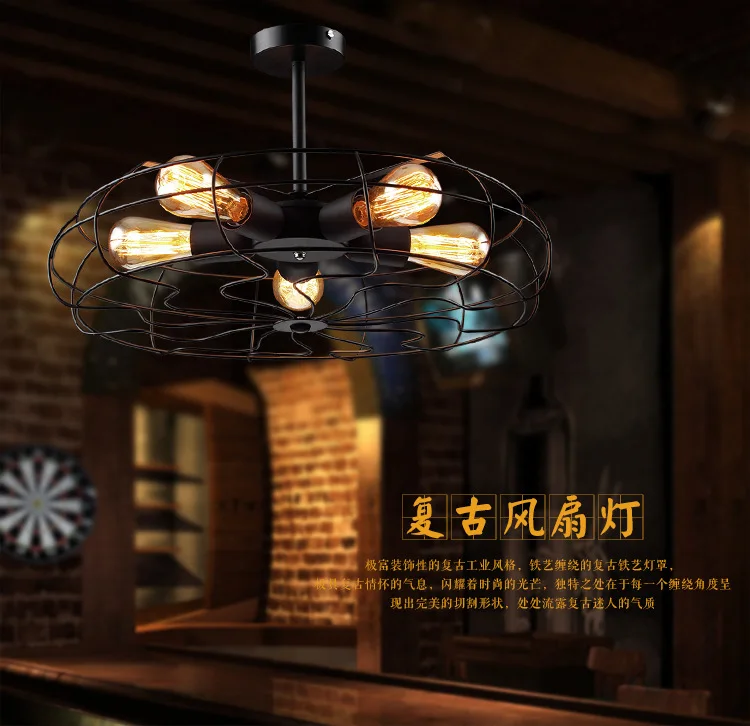 Вентилятор потолочный светильник Промышленный светильник ing Art Bar светильник s Edison лампа держатель для гостиной потолочный светильник креативный светильник для дома