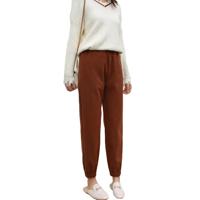 Модные свободные повседневные женские шаровары с высокой талией весна лето 2019