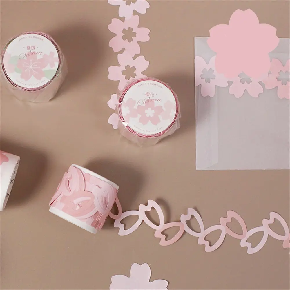 1 рулон Сакура цветок полые васи ленты милые канцелярские принадлежности DIY