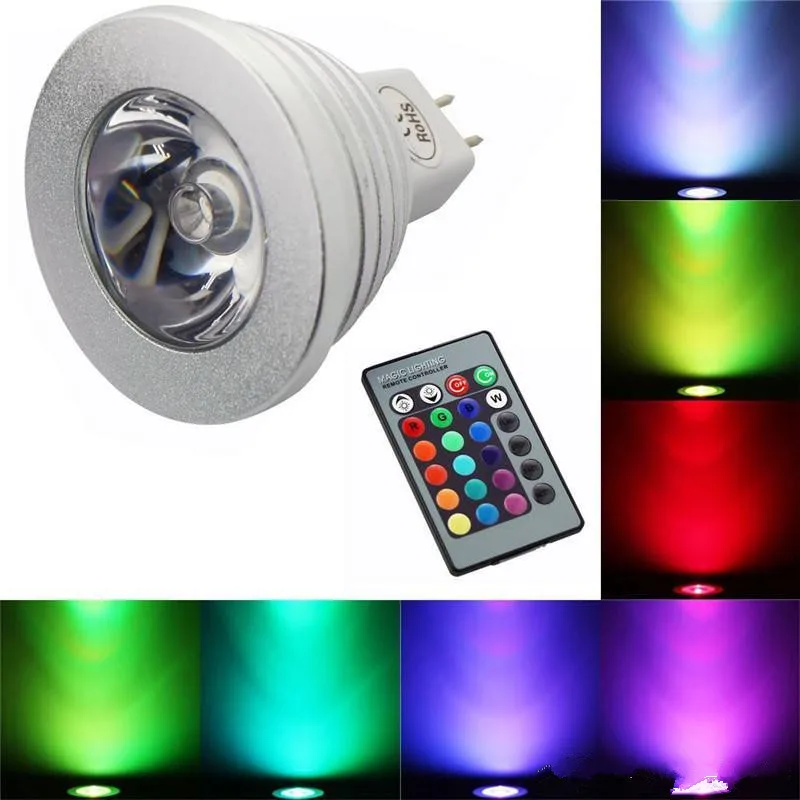 E14 E27 RGB светодиодный лампы 3W 16 Цвет сменная лампа Светодиодный точечный