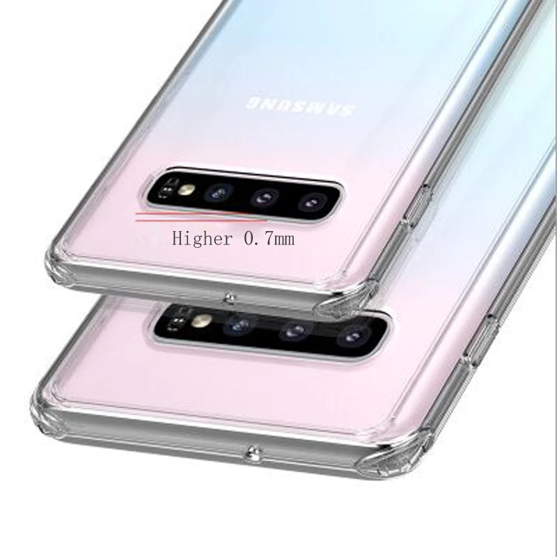 For Samsung S10 Plus Case Anti-shock Transparent Tpu Silicone Acrylic Pc Back Cover Fundas for Galaxy S10+ S10e |