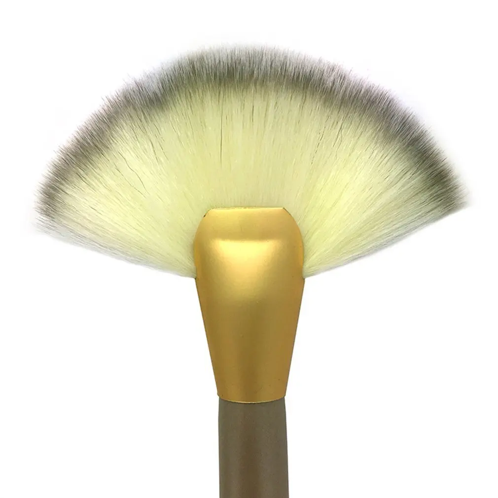 2 цвета Pro 1 шт. мягкая Кисть для макияжа большая кисть веера румян свободная пудра