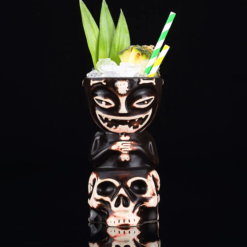 

Hawaii cup TIKI bar cocktail ceramic cup skeleton doll TIKI mug