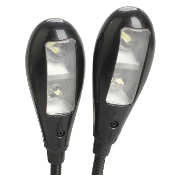 Супер двойной гибкий светильник для чтения книг с 4 светодиодный и клипсой