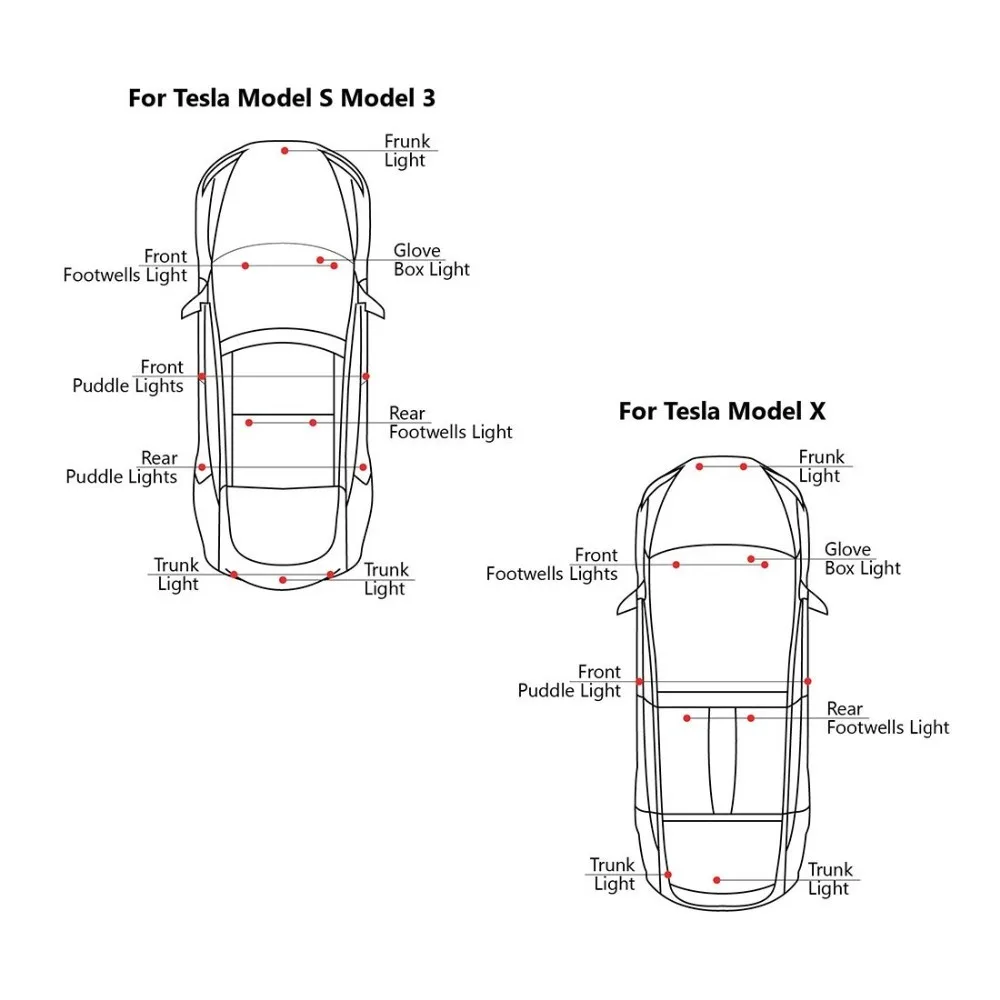4 шт. обновленный светодиодный светильник для интерьера, лампы для Tesla, модель 3, модель S, модель X, легкая замена, внутренний багажник, светильник светодиодный светильник