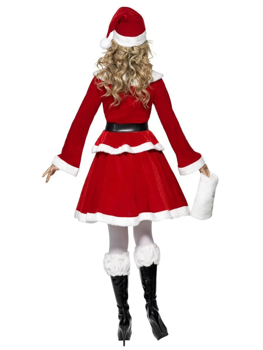 Sexy Woman Santa Claus Cosplay Costume Party Christmas Carnival Girl 4pcs Clothes Skirt Hat Belt Equipment | Тематическая одежда и