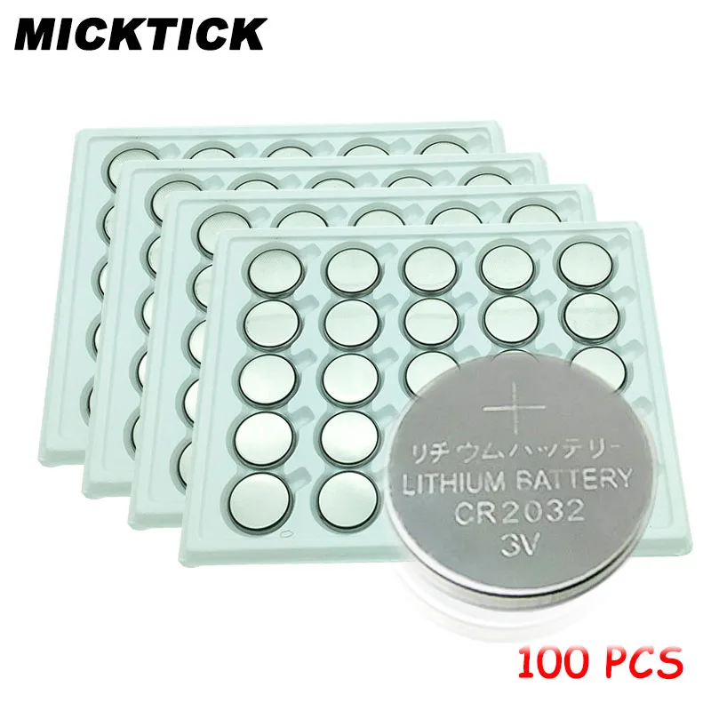 100X 3V CR2032 батарея литий ионная BR2032 DL2032 ECR2032 KCR2032 EE6227 батареи для монет часы celular