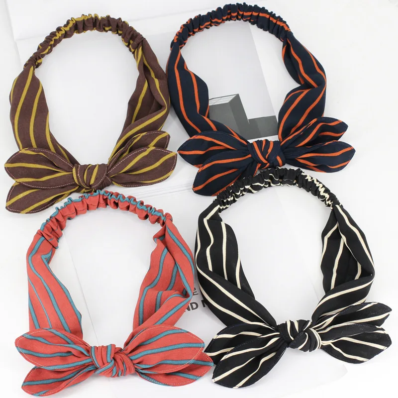 Новый 2019 в богемном стиле эластичные повязки для волос бохо двойной бантик