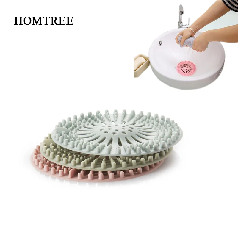 

HOMETREE Round Floor Drain Cover Plug Water Filter Hair Catcher Strainer Cork Kitchen Silicone Sink Bathroom Anti-blocking H780