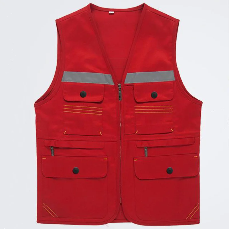 Red Safety Vest Светоотражающие сигнальный жилет безопасности рабочая одежда Reflectante Chaleco День Ночь защитный жилет для Велоспорт Открытый трафика DFZ021 - Цвет: Red Safety Vest