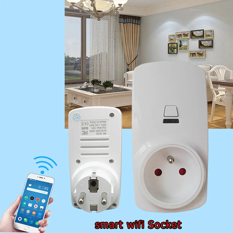 WiFi умная электрическая розетка ЕС FRA Великобритания AU вилка адаптер для Alexa Echo Google