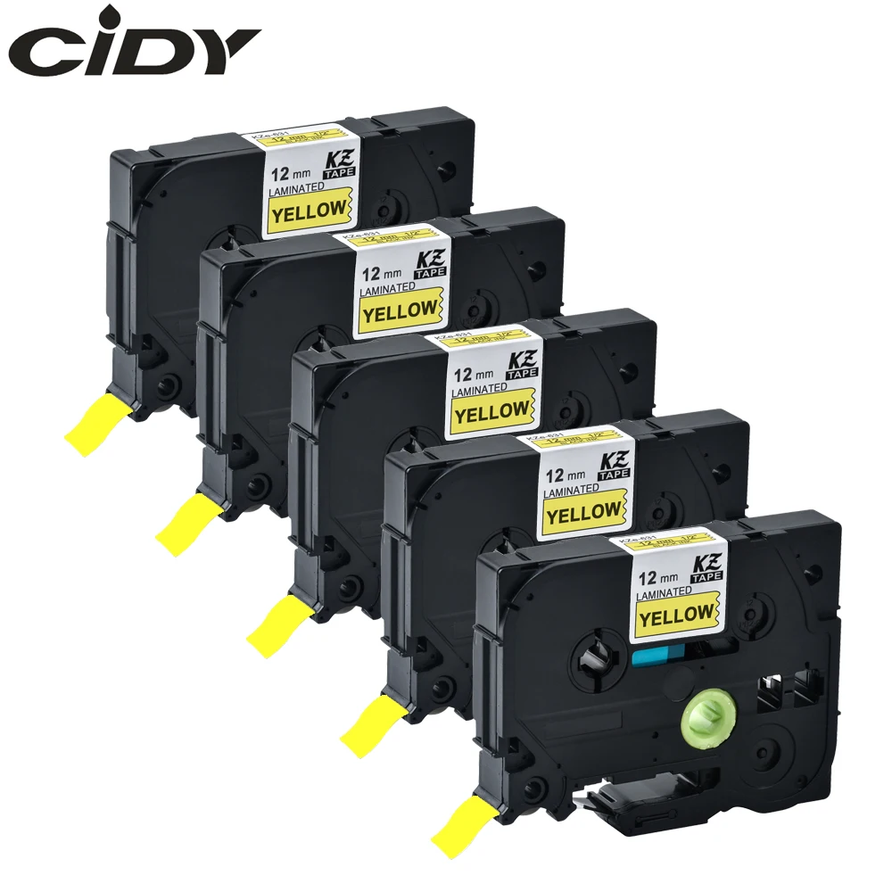 

CIDY 12 мм черный на желтом, совместим с Brother P touch TZe631 TZe 631 TZ 631 TZ631 TZ-631