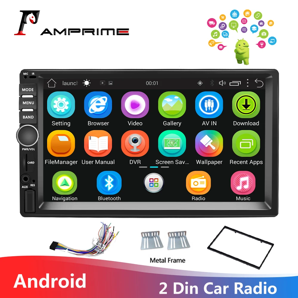 Автомагнитола AMPrime 2 Din Android GPS-навигация автомобильный радиоприемник 7 дюймов 1024*600