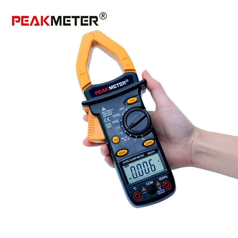 PEAKMETER MS2101 Цифровой клещи AC DC Автоматический диапазон температурный измеритель