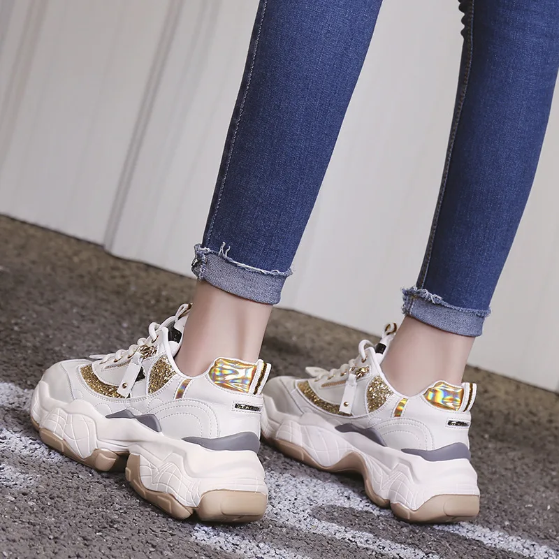 LMCAVASUN zapatillas mujer; женские блестящие кроссовки на платформе; кроссовки для папы; женская обувь; кроссовки; корзина; chaussure