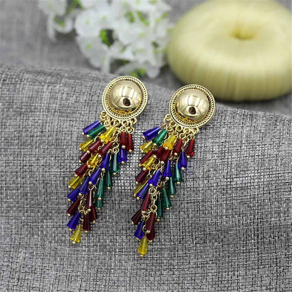 

Europe and the United States national wind special tourism tassel fashion earrings adorn article