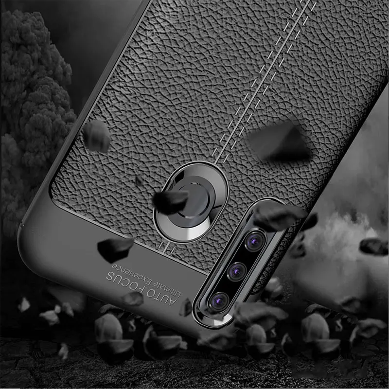 Тонкий чехол для huawei Honor 10i Чехол кожаный силиконовый мягкий ТПУ бампер Роскошный чехол для телефона для huawei P Smart Plus чехол
