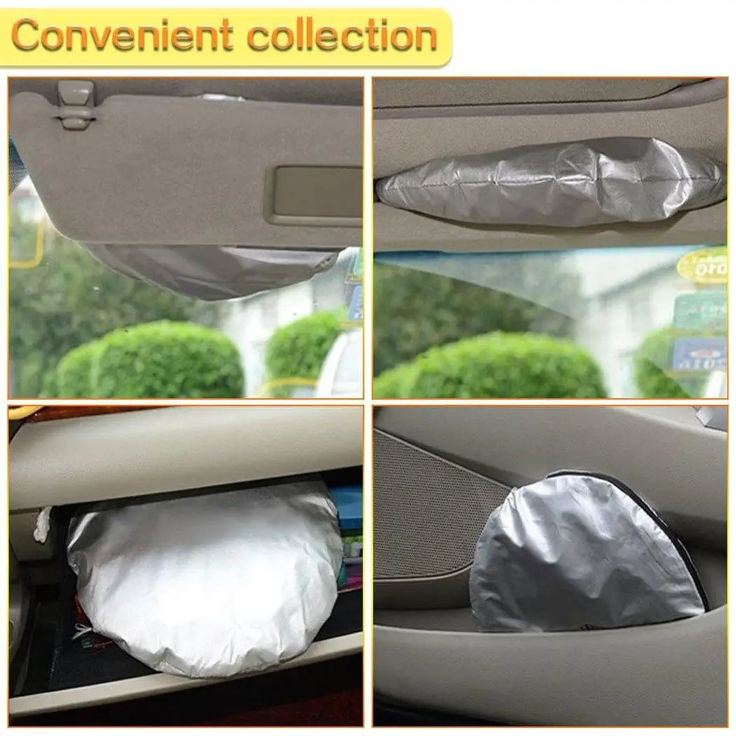 6Pcs Car Side Windshield Sunshades Rear General Window Silver Set Sun Visor Protector Solid |